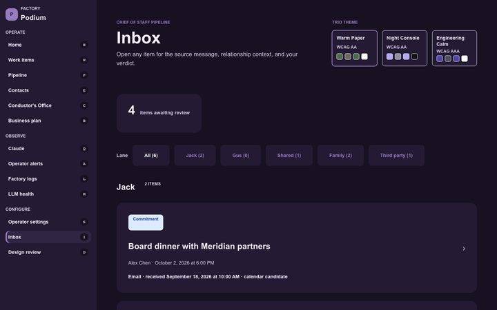 Midnight Galaxy, Inbox (sample data)