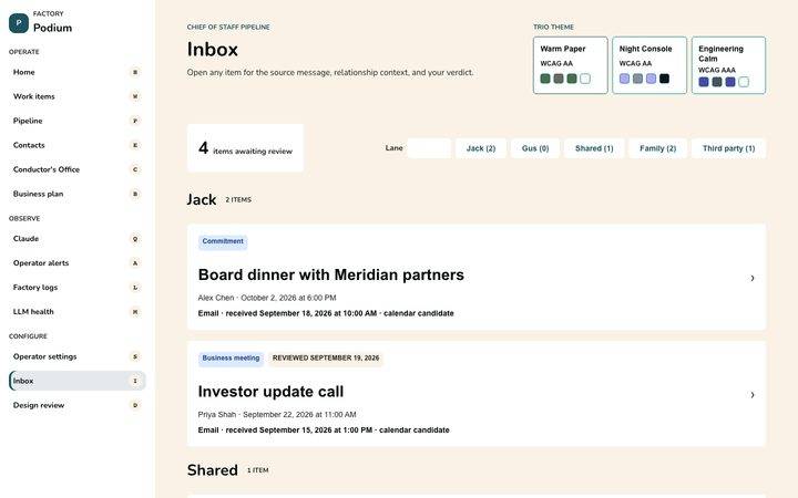 Lagoon leaf, Inbox (sample data)