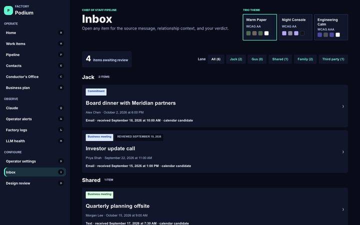 Neon Arcade, Inbox (sample data)