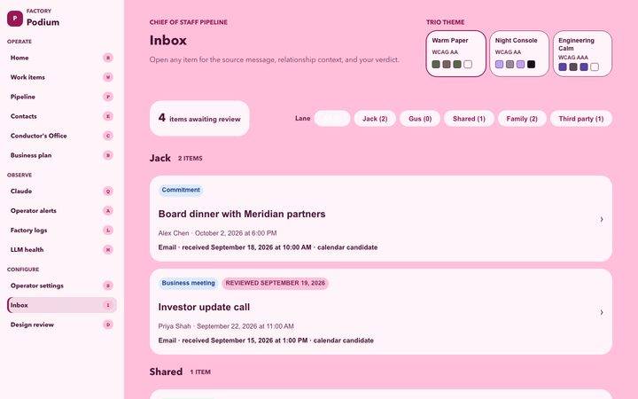 Ribbon Pink, Inbox (sample data)