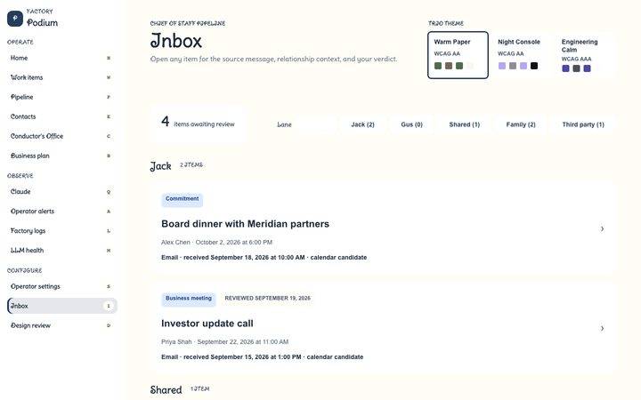 Doodle Studio, Inbox (sample data)